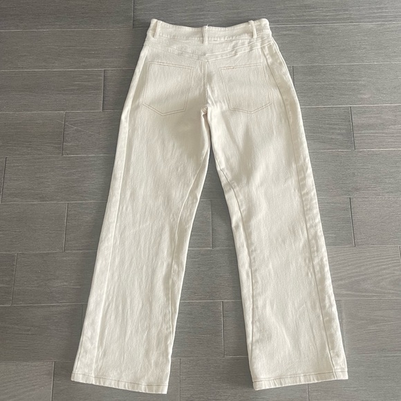 I.AM.GIA. Straight Leg Jeans Size S Off White Cream Ecru  Faux Back Pockets - Picture 4 of 16